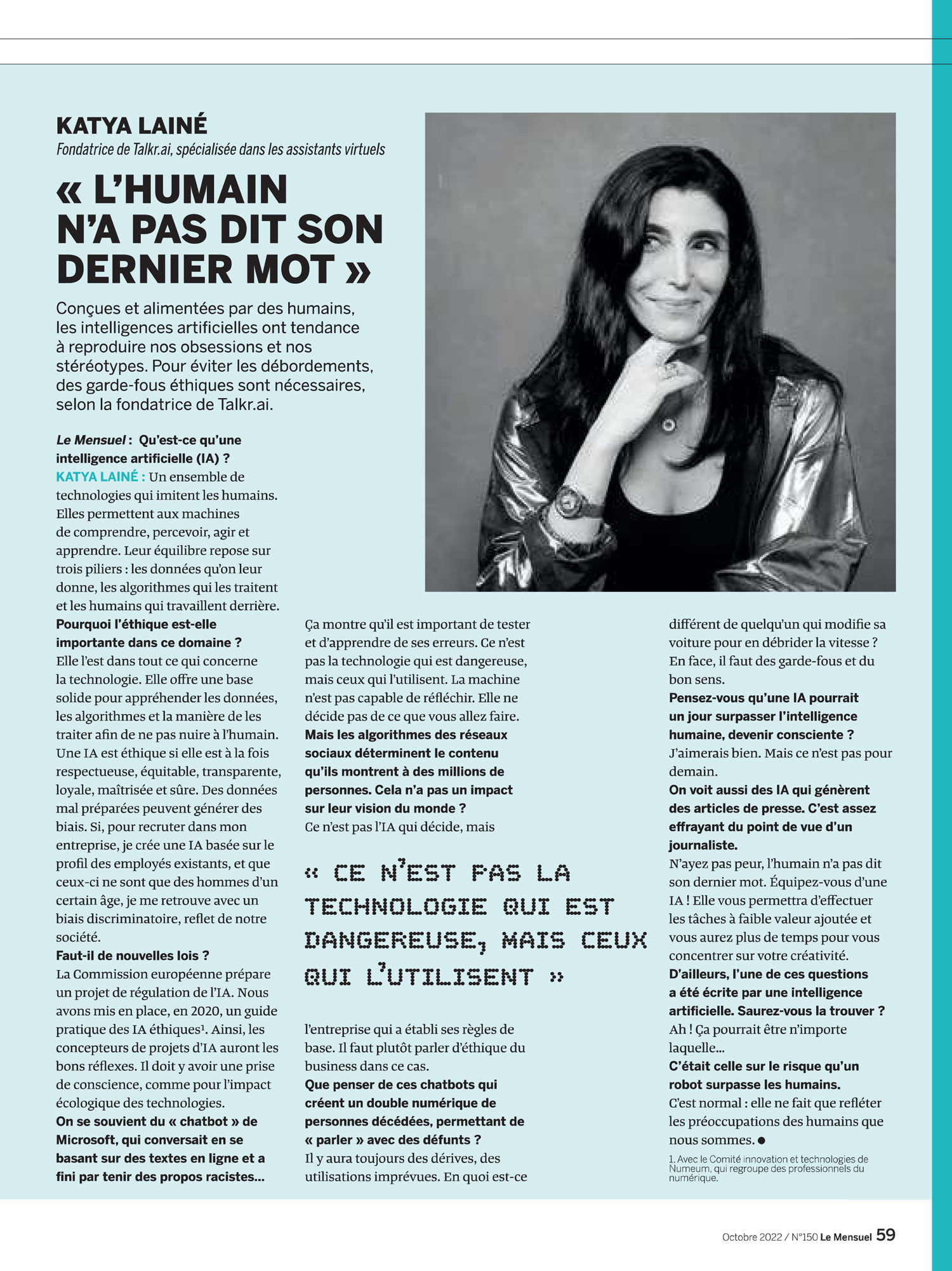 Article Le Mensuel de Rennes sur Kwalys et l'IA